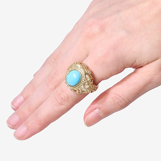 LIMITED QUANTITIES  Genuine Turquoise Scroll Ring