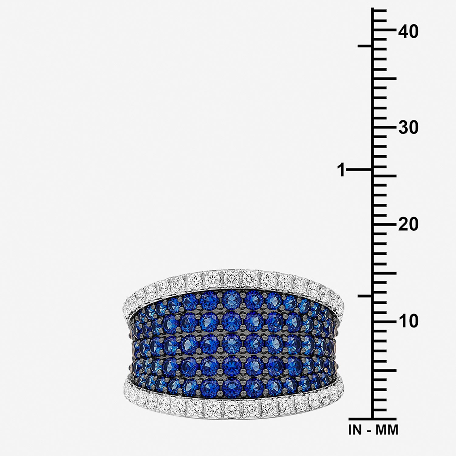 Womens 3MM Lab Created Blue Sapphire Sterling Silver Band