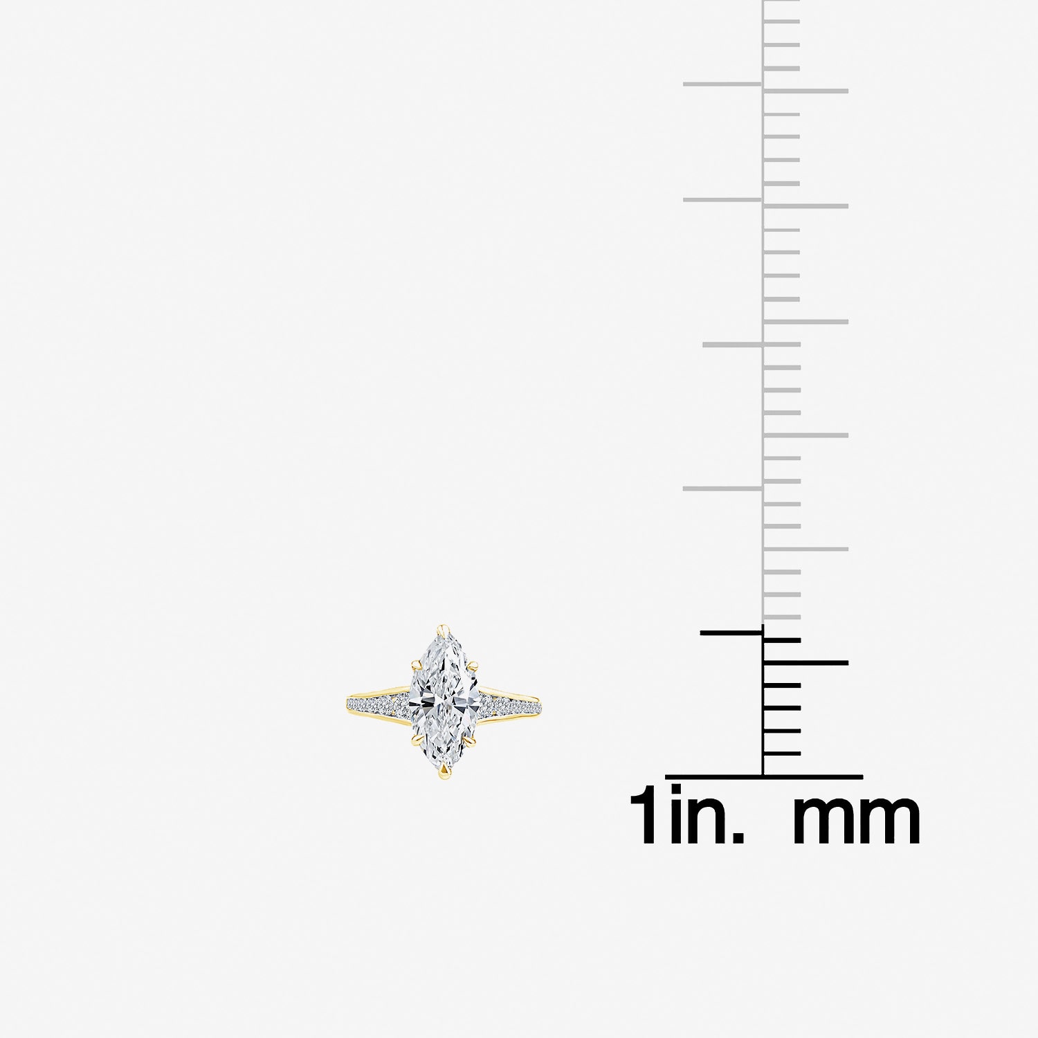 (F / Vs2) Womens 3 1/2 CT. T.W Lab Grown White Diamond 10K Gold Marquise Side Stone Engagement Ring
