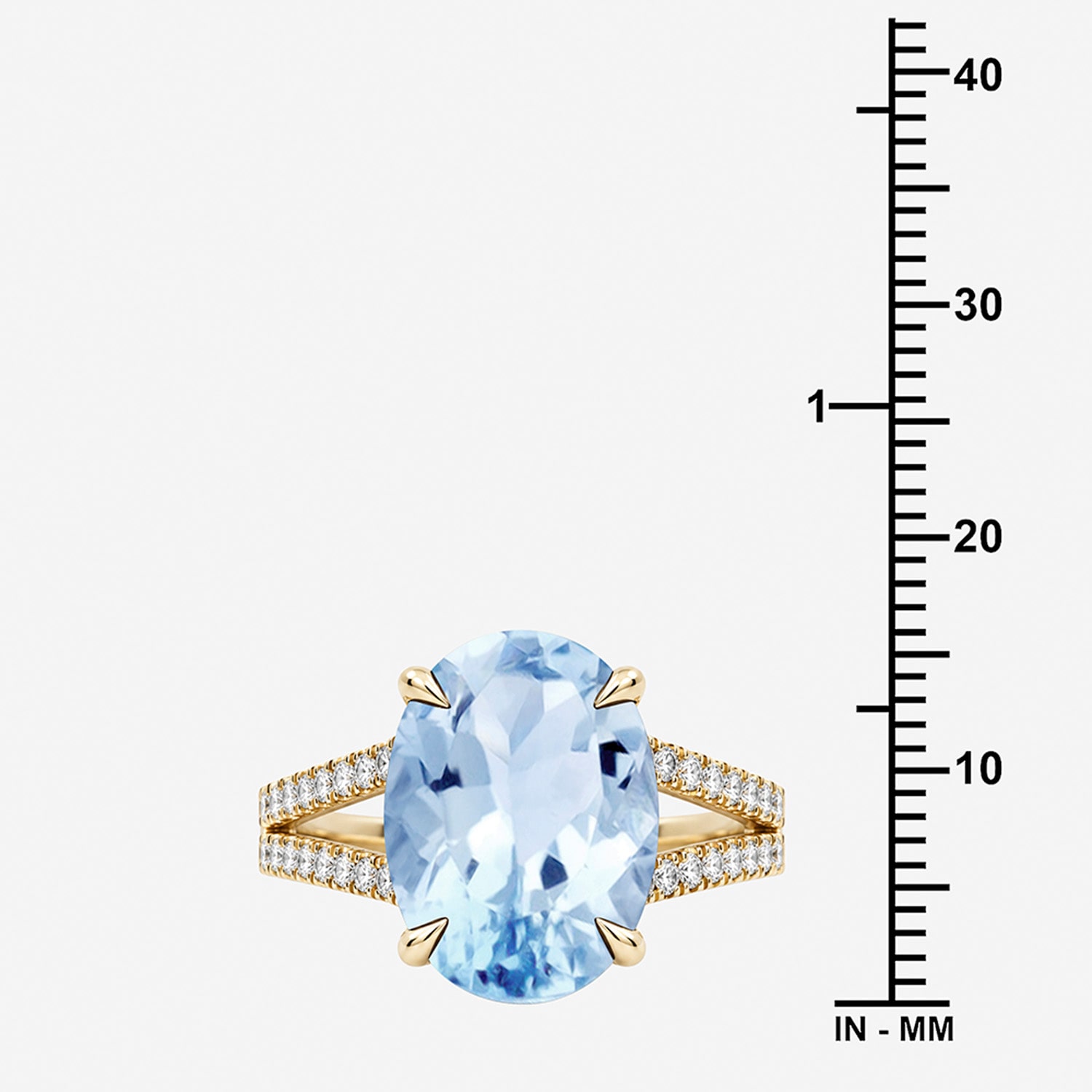 Womens Genuine Blue Topaz 14K Gold Over Silver Oval Side Stone Cocktail Ring