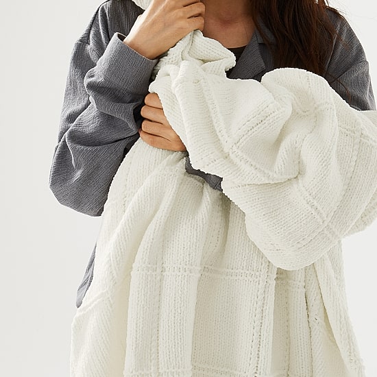 Brooklyn Loom Grid Chenille Knit Throw