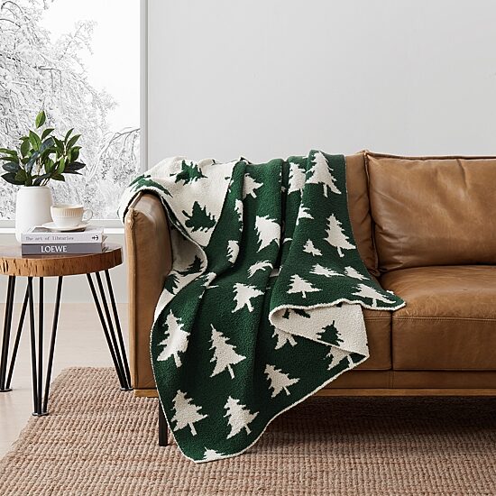 Truly Soft Cozy Evergreen Reversible Throw