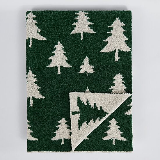 Truly Soft Cozy Evergreen Reversible Throw