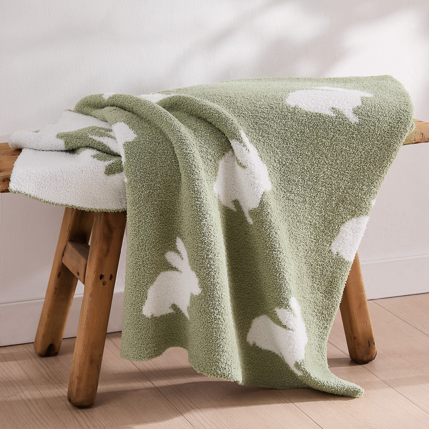 Truly Soft Cozy Bunny Rabbit Reversible Throw