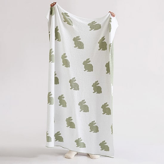 Truly Soft Cozy Bunny Rabbit Reversible Throw