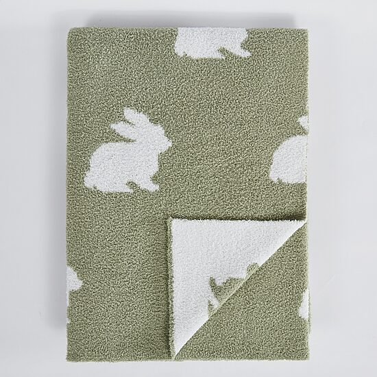 Truly Soft Cozy Bunny Rabbit Reversible Throw