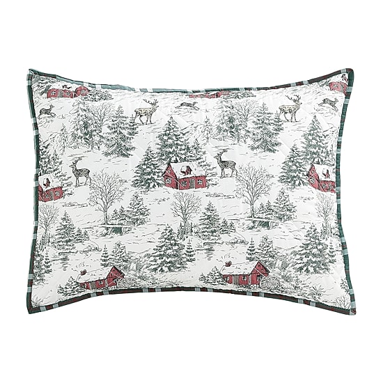 Richmond Park Cottage Toile Holiday 3-pc. Reversible Quilt Set