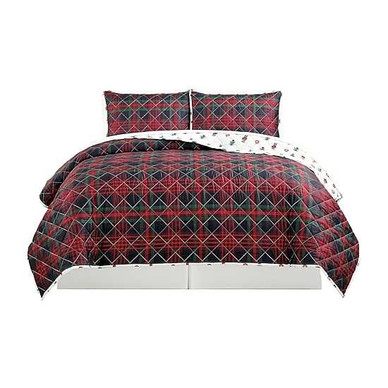Richmond Park Holiday Tartan 3-pc. Reversible Quilt Set
