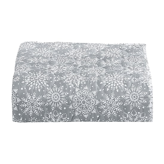 Richmond Park Gray Snowflake Holiday 3-pc. Reversible Quilt Set