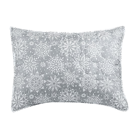 Richmond Park Gray Snowflake Holiday 3-pc. Reversible Quilt Set