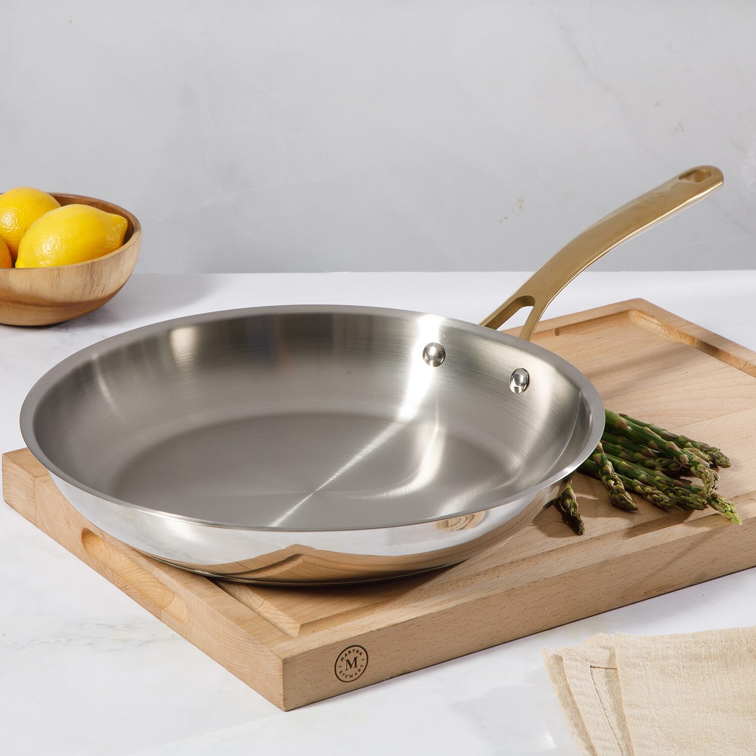Martha Stewart Marlysse Stainless Steel 12" Frying Pan