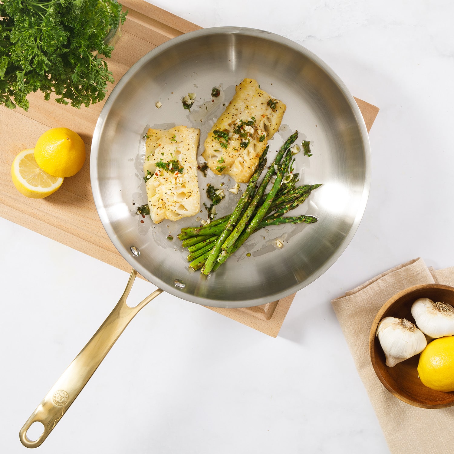 Martha Stewart Marlysse Stainless Steel 12" Frying Pan