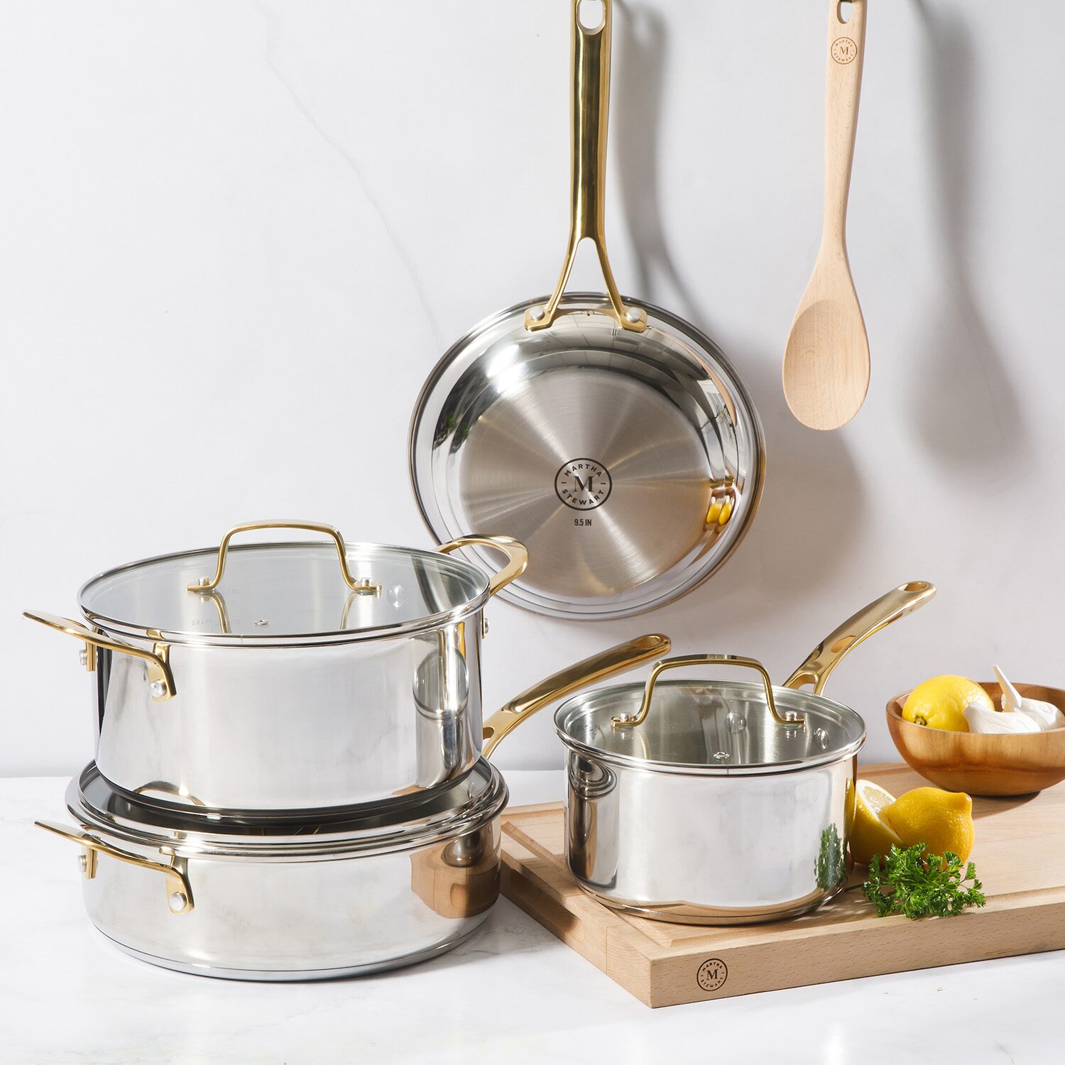 Martha Stewart Marlysse Stainless Steel 8-pc. Cookware Set