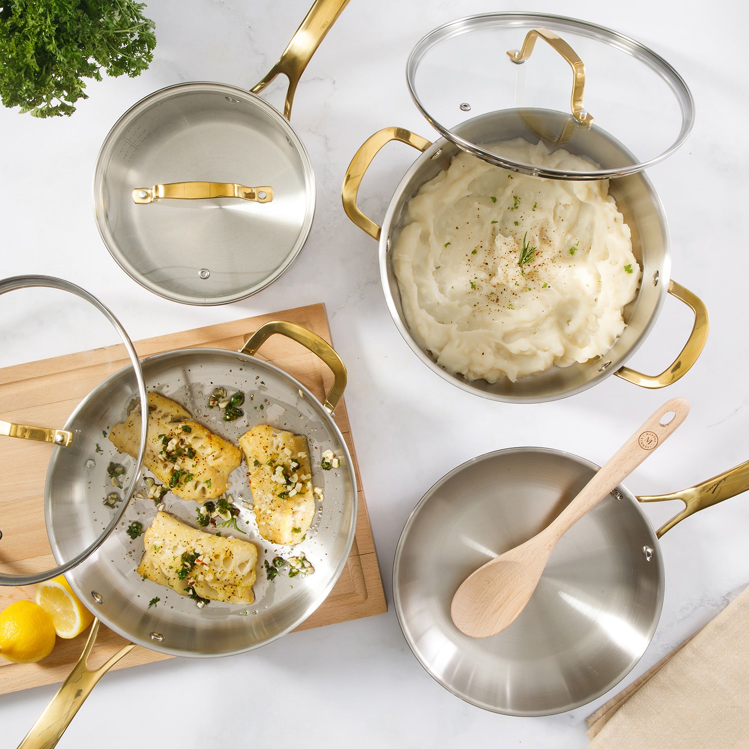 Martha Stewart Marlysse Stainless Steel 8-pc. Cookware Set