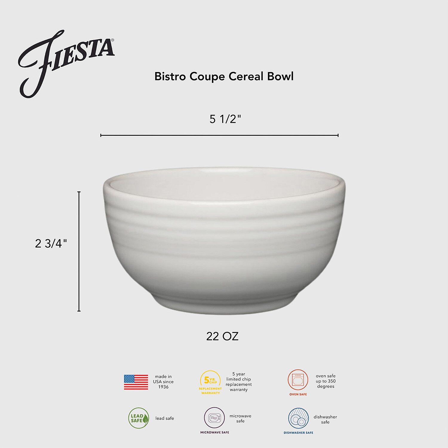 Fiesta Bistro Coupe 4-pc. Cereal Bowl