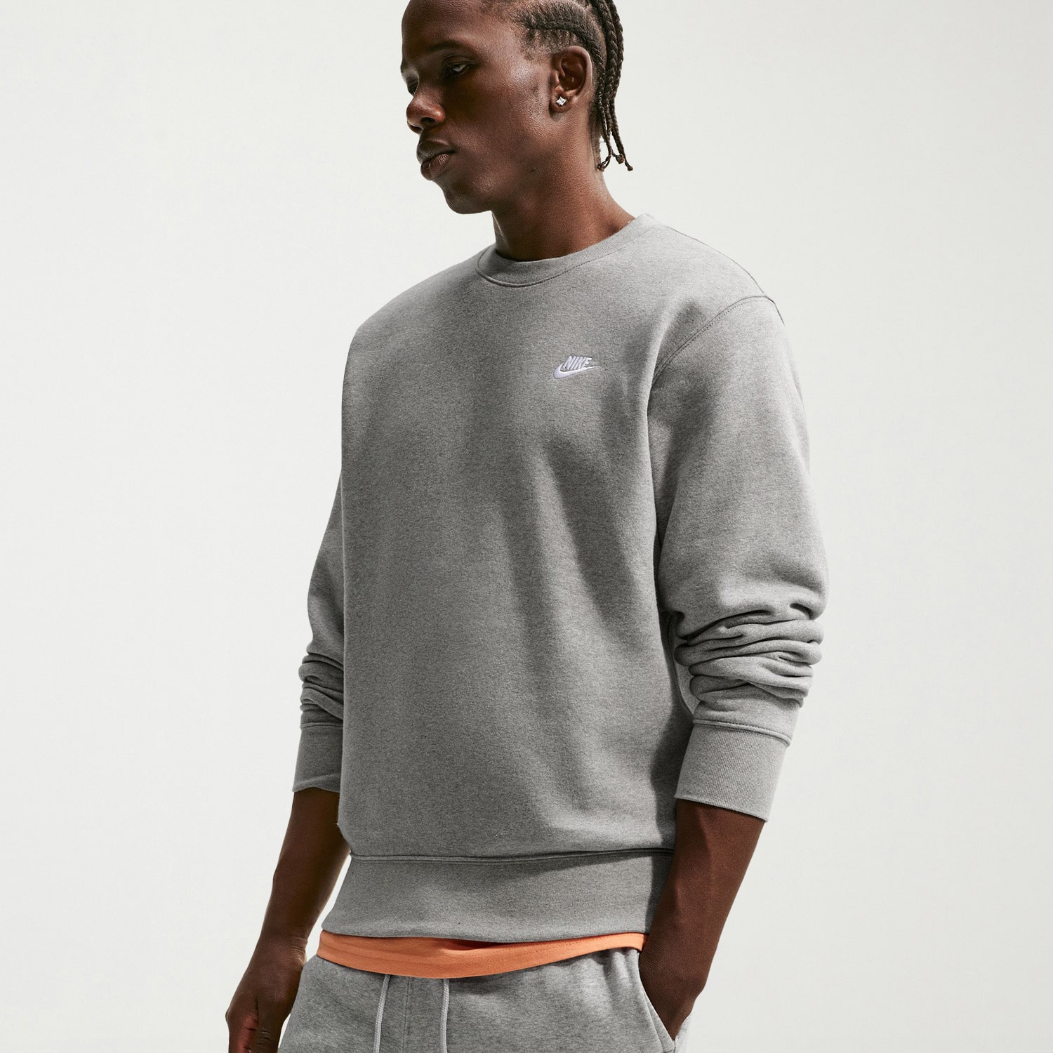 Nike Club Mens Crew Neck Long Sleeve Sweatshirt