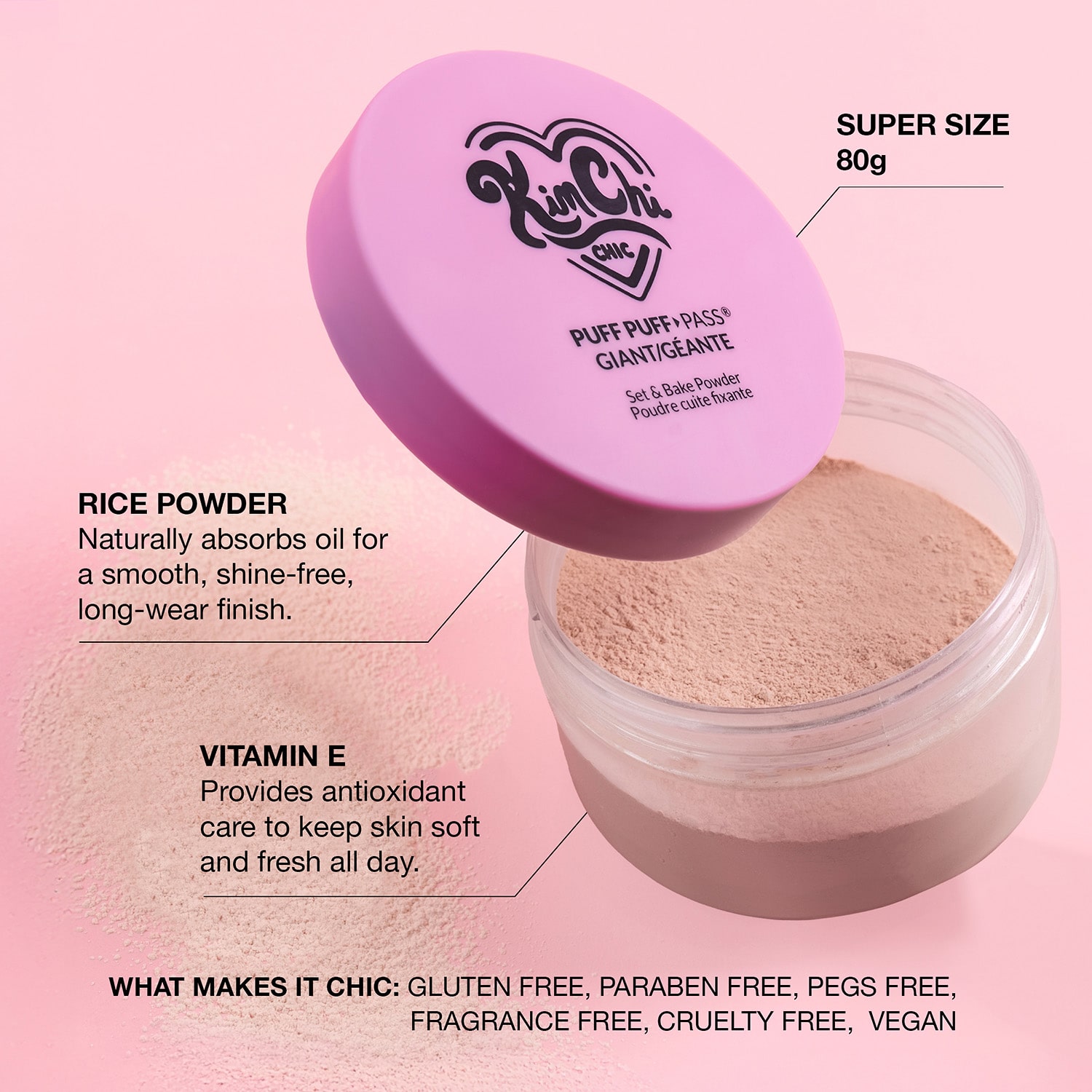 KimChi Chic Beauty Giant Puff Puff Pass Set & Bake Powder