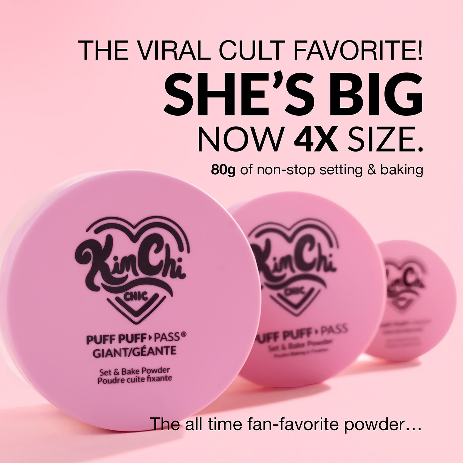 KimChi Chic Beauty Giant Puff Puff Pass Set & Bake Powder