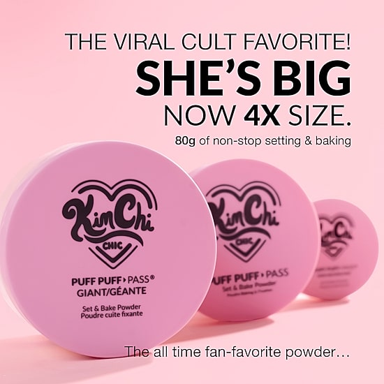 KimChi Chic Beauty Giant Puff Puff Pass Set & Bake Powder, Color