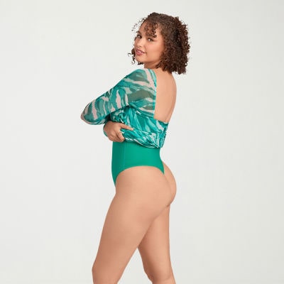 S3 Apparel Shapewear Womens Sweetheart Neck Long Sleeve Fitted Bodycon Dress