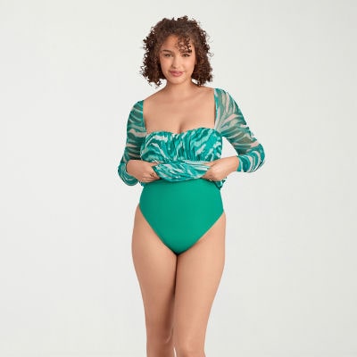 S3 Apparel Shapewear Womens Sweetheart Neck Long Sleeve Fitted Bodycon Dress