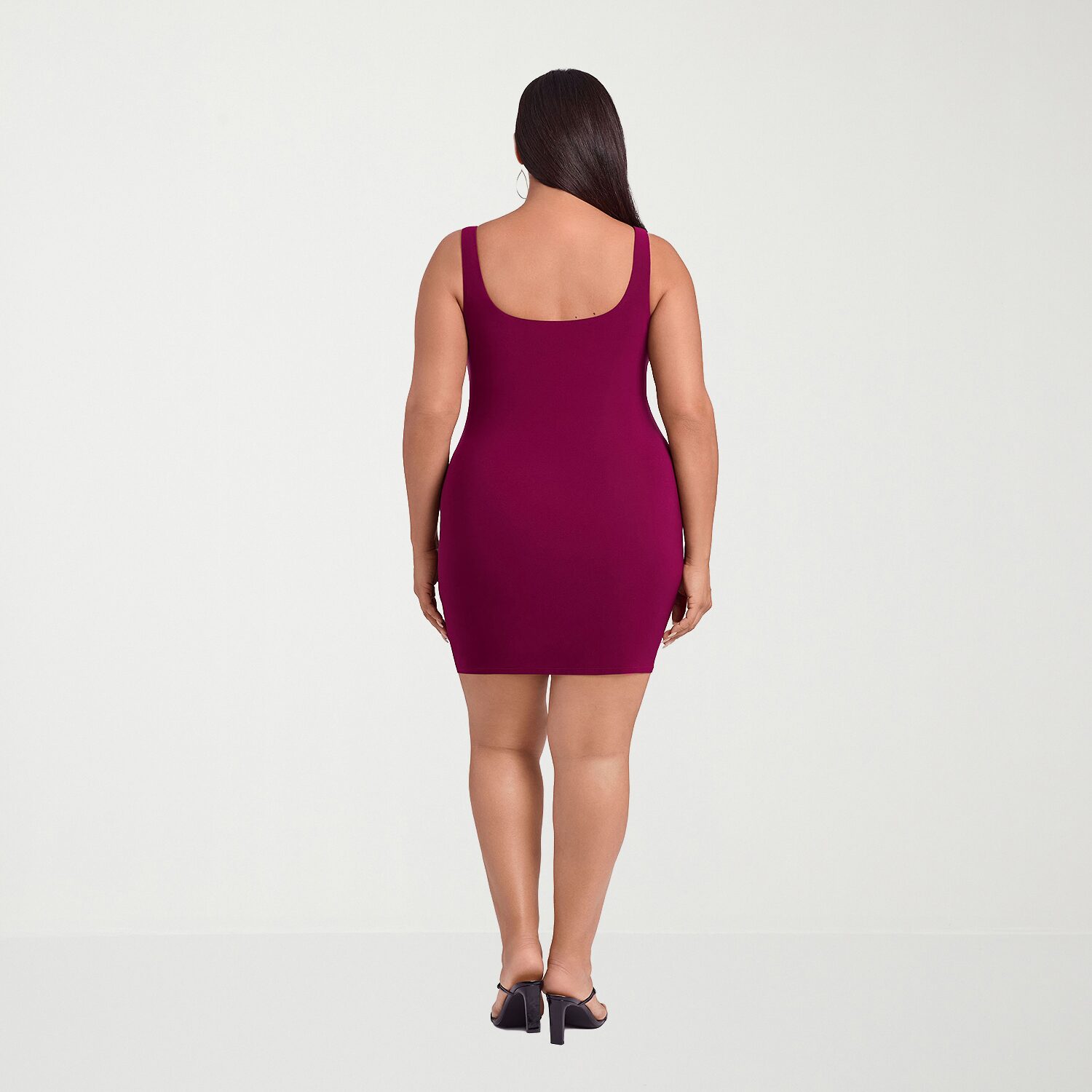 S3 Apparel Shapewear Womens Square Neck Sleeveless Bodycon Dress