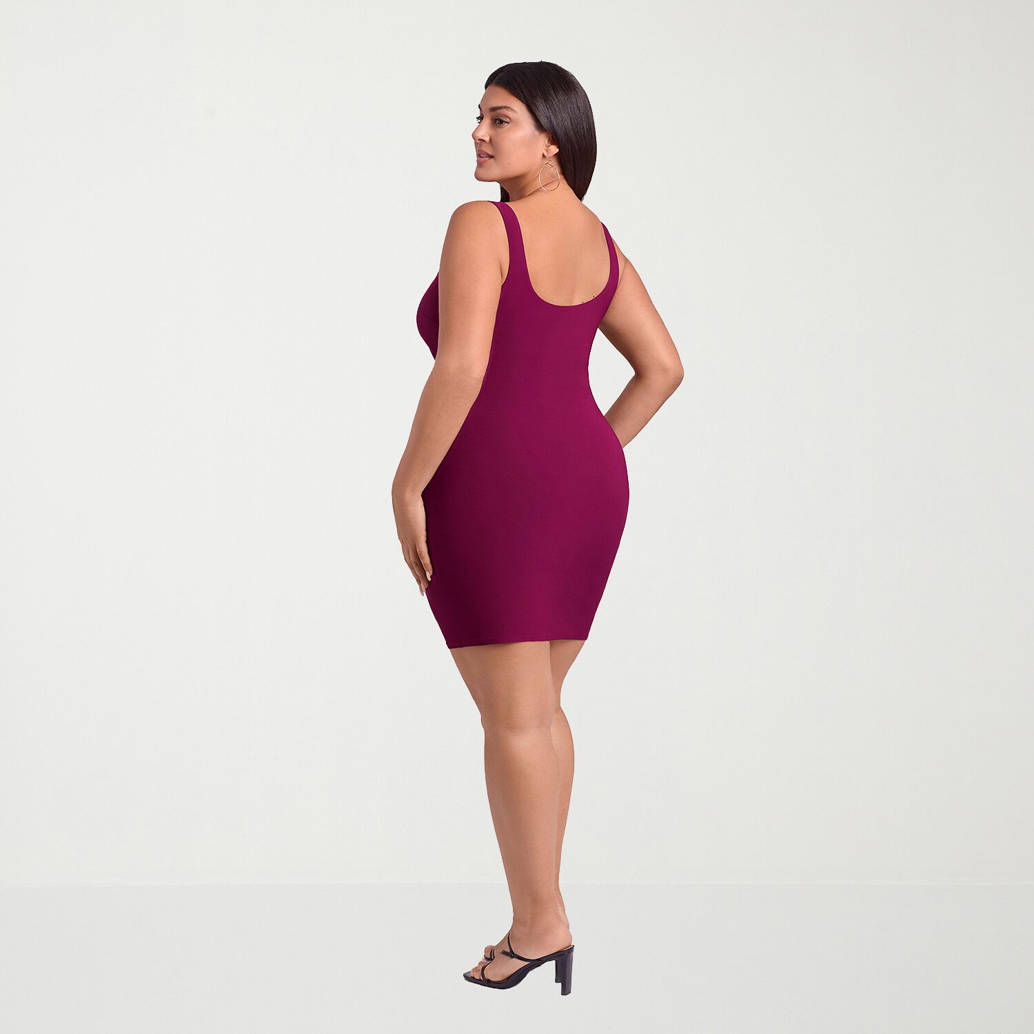 S3 Apparel Shapewear Womens Square Neck Sleeveless Bodycon Dress
