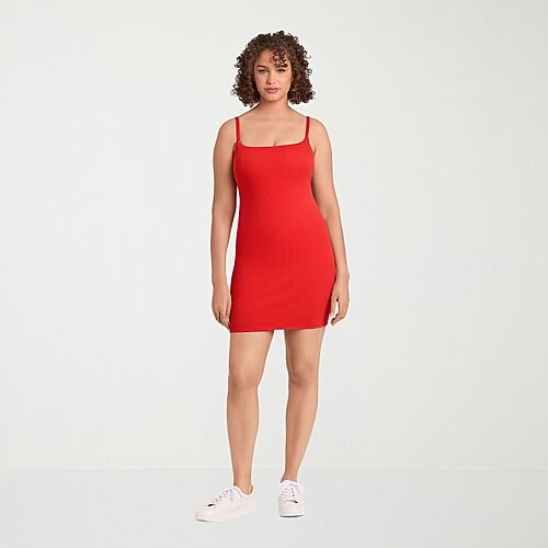 S3 Swim Shapewear Womens Scoop Neck Sleeveless Bodycon Dress In Red