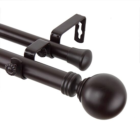 Rod Desyne Globe 1" Adjustable Double Curtain Rod
