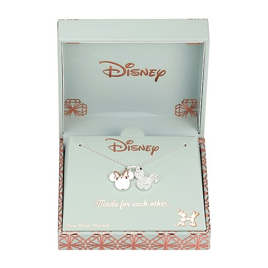 Disney Classics Womens Crystal Pure Silver Over Brass 18 Inch Pendant Necklace