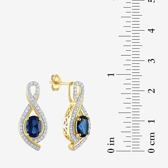 Gemstone 14K Gold Over Silver Sterling Silver Oval Jewelry Set