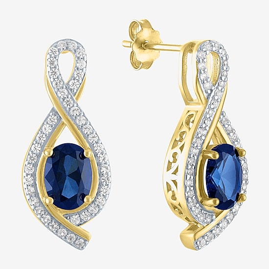 Gemstone 14K Gold Over Silver Sterling Silver Oval Jewelry Set