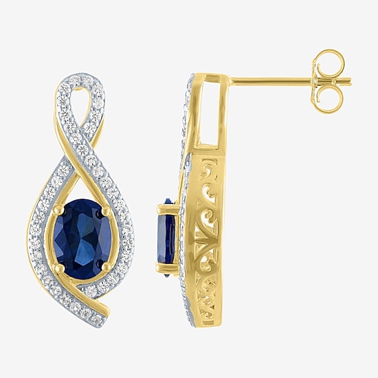 Gemstone 14K Gold Over Silver Sterling Silver Oval Jewelry Set