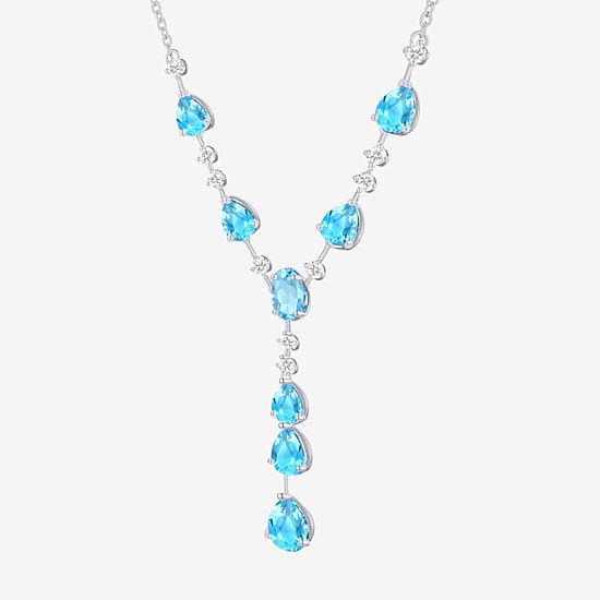 Womens Gemstone 14K Gold Over Silver Y Necklace