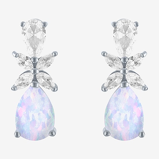 Gemstone Sterling Silver Pear Drop Earrings