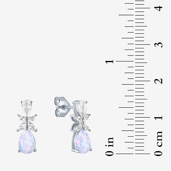 Gemstone Sterling Silver Pear Drop Earrings