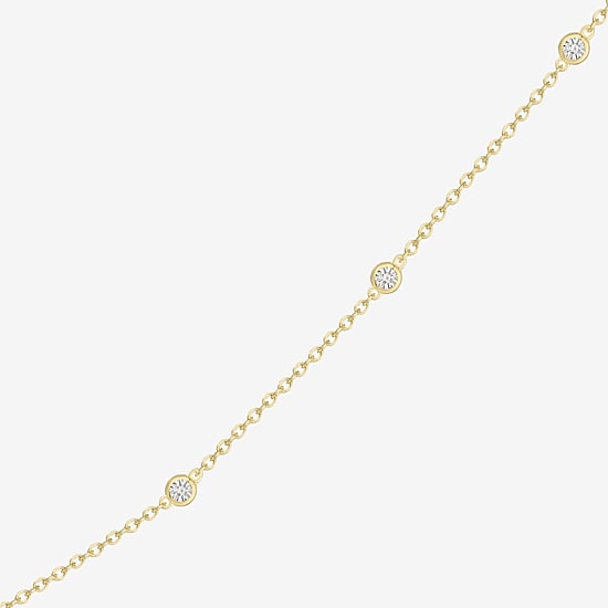 Diamond Addiction Womens 1/10 CT. T.W. Natural White Diamond 14K Gold Over Silver 16 Inch Pendant Necklace
