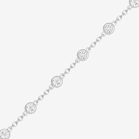 1/10 CT. T.W. Diamond Strand Bracelet in Sterling Silver or 14K Gold Over Silver