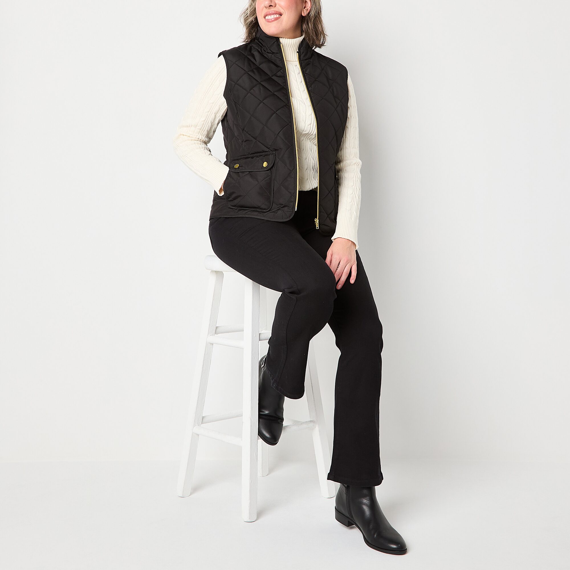 St. John's Bay Womens Heavyweight Quilted Vest