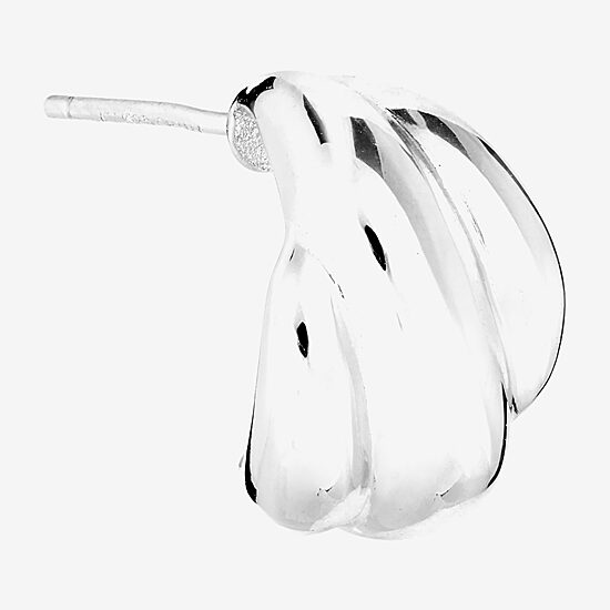 Womens Sterling Silver 15.2mm Hoop Earrings