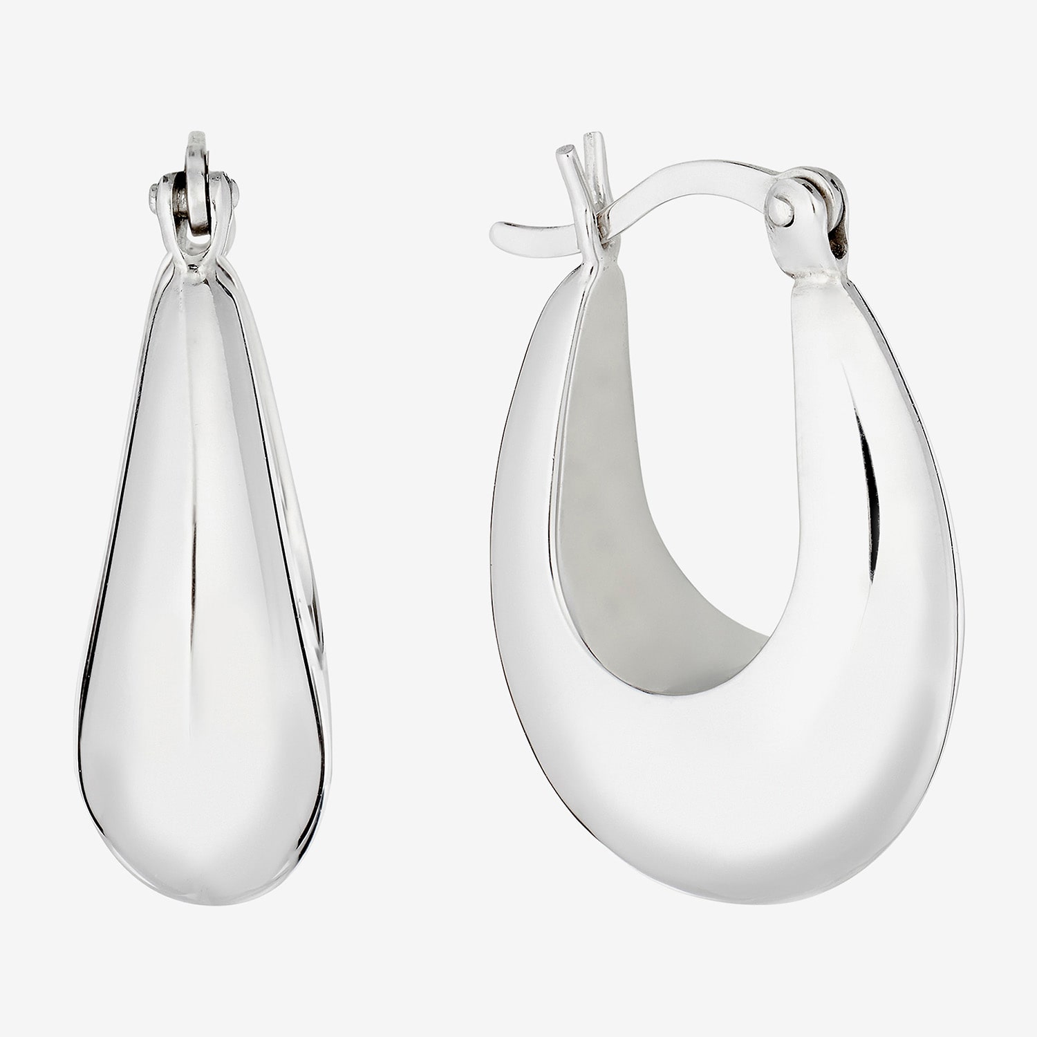 Womens Sterling Silver 22.8mm Hoop Earrings