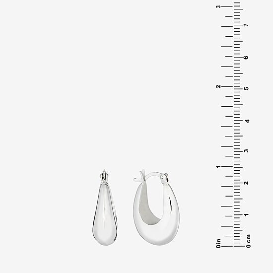 Womens Sterling Silver 22.8mm Hoop Earrings