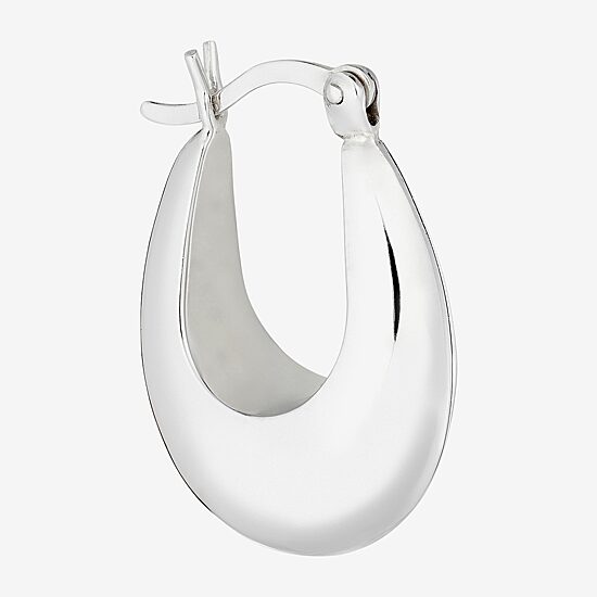 Womens Sterling Silver 22.8mm Hoop Earrings