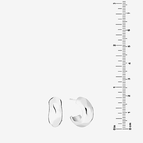Womens Sterling Silver 23.3mm Hoop Earrings