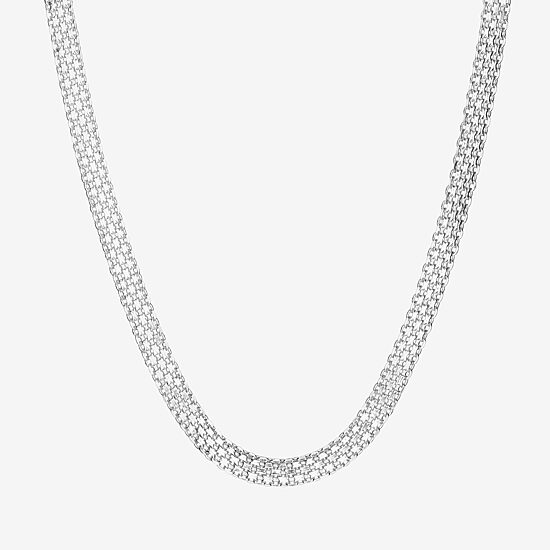 Athra Sterling Silver 18 Inch Solid Bismark Chain Necklace