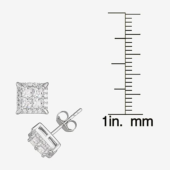 1/2 CT. Cubic Zirconia Sterling Silver 8.1mm Stud Earrings