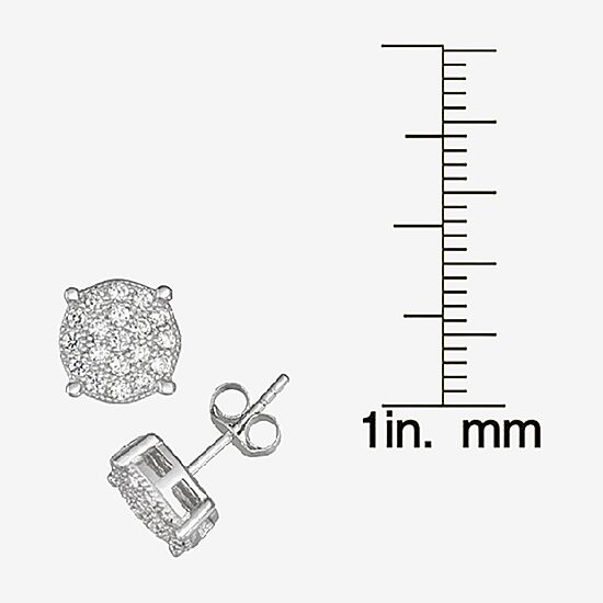 1 1/10 CT. Cubic Zirconia Sterling Silver 8.9mm Stud Earrings