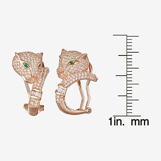 2 1/2 CT. T.W. White Cubic Zirconia Panther 14K Rose Gold Over Silver Earrings
