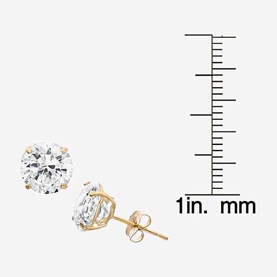 DiamonArt® 1 1/2 CT. T.W. White Cubic Zirconia 10K Gold Over Silver Round Stud Earrings