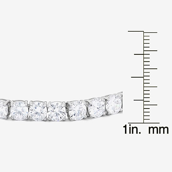 DiamonArt® White Cubic Zirconia Sterling Silver 7.25 Inch Tennis Bracelet